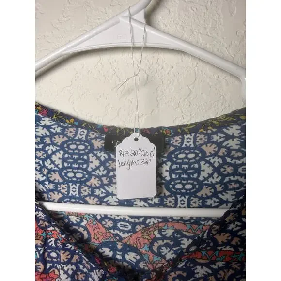 Tolani Silk Boho Tunic Dress Multicolor Print Size S - Picture 5 of 11